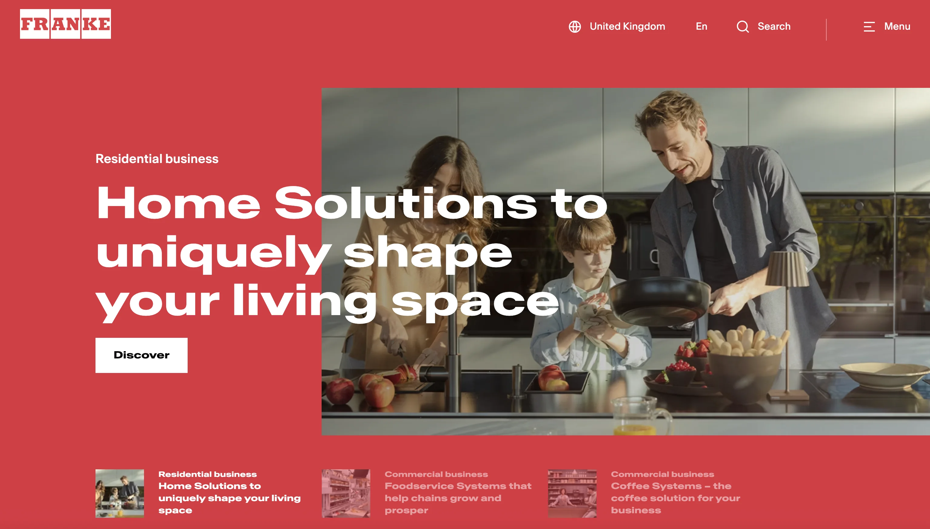 Franke Taps website screenshot